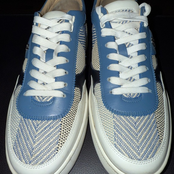Christian Louboutin Blue and Cream Men's Sneakers
